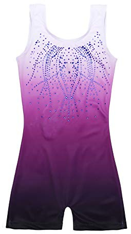 Zaclotre Kid Girls Gymnastic Leotard Sparkly Shiny Diamond Dance Outfits