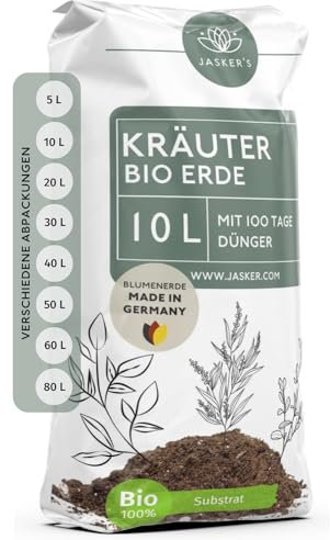 Kräutererde Bio 10 L | Lockere Erde für Kräuterpflanzen Mit Wurzelaktivator | Kräuter Erde Für Aromatische Kräuterpflanzen
