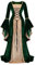 Renaissance Costume Women Medieval Velvet Dress Irish Vintage Victorian Faire Costumes Party Halloween Green L