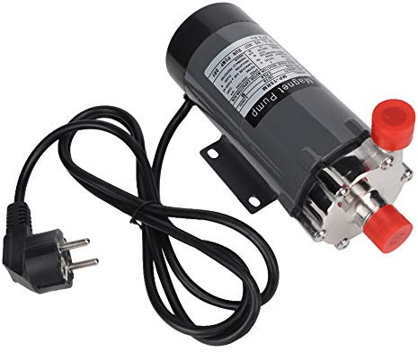 Samfox Bierpumpe, 220V Edelstahl Hochtemperaturbeständige magnetische Braubierpumpe für Homebrew-Bier(EU)