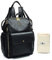 MISS FONG Wickeltasche Rucksack, Babytaschen mit Wickelunterlage, Leder Baby Wickelrucksack Wickeltasche für Mama und Papa Kinderwagengurte, isolierte Taschen - Schwarz