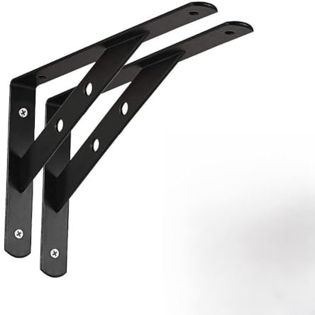 ZH-1 L-Halterung Regalhalterungen 90-Grad-Winkel Wandträger für Regale, robuste Metall stahlträger, Weiß, Schwarz, 2 Stück