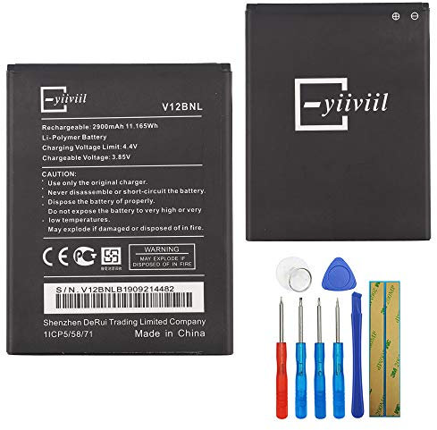 E-yiiviil Batteria di ricambio WIKO V12BNL compatibile con Wiko View, Harry 2 Harry2 Smart Phone con strumenti
