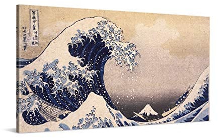 PICANOVA – Katsushika Hokusai – The Great Wave off Kanagawa 100x50cm – Bild auf Leinwand – Premium Kunstdruck Auf 2cm Holz-Keilrahmen Für Schlaf- Und Wohnzimmer – Klassische Kunst