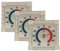Iloda® 6X Fensterthermometer selbstklebend, transparent und analog ca. 7,5x7,5cm aus Kunststoff, Außenthermometer für Fenster, Thermometer Außen