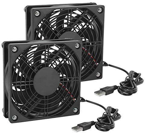 Ventilateur de boîtier d'ordinateur 2pcs, ventilateur de refroidissement silencieux ultra silencieux 5V, ventilateurs de boîtier de ventilateur de refroidissement PC USB, dissipation thermique silenci