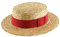 Bon Clic Bon Genre Chapeau canotier Paille Homme ou Femme Biarritz - Taille 60 cm - Rouge