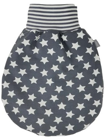 Lilakind“ Baby Kinder Baumwolljersey Strampelsack Sterne Grau Weiß Gr. XL - Made in Germany