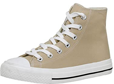 CUSHIONAIRE Zapatillas Altas Vance de Lona para Mujer + Espuma viscoelástica y Cremallera Funcional, Beige 40 EU