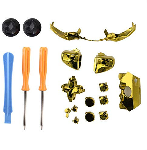 Yunseity Kit De Repuesto para Controlador One Elite, Juego De Reparación De Destornilladores Coloridos con Piezas De Botones De Gatillo LB RB LT RT(Oro)