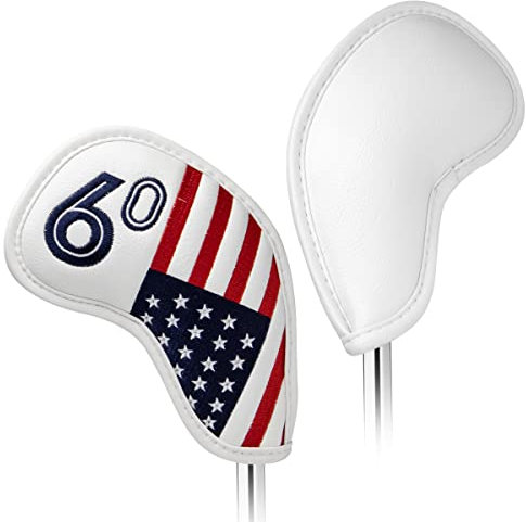 Golf Iron Head Covers Set 10pcs/Set Iron Headcover Golf Iron Club Cover USA American Flag for PXG0311 (60°(1pc))