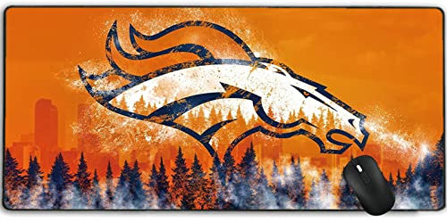 Large Gaming Mouse Pad,Extended Mousepad with Non-Slip Rubber Base for Laptop Computer Desktop Keyboard,Stitched Edges Football Orange Mat