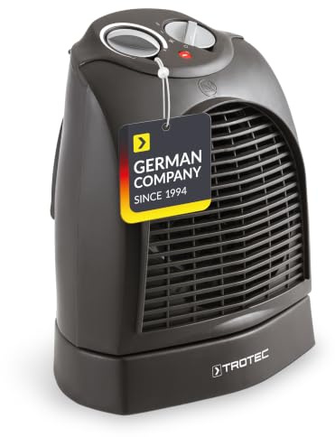 TROTEC TFH 22 E Heizlüfter energiesparend - Heizleistung 1000 W/2000 W | elektrische Heizung, mit Thermostat, Oszillationsfunktion 90°