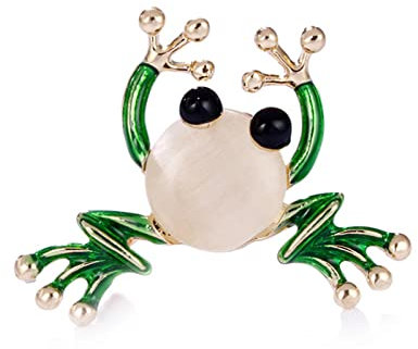 Sttiafay Opal Frosch Emaille Brosche Anstecknadel Niedliche Tier Anstecknadel Abzeichen Schmuck für Frauen und Männer