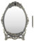 Qcwwy Retro-Desktop-Schminkspiegel, Antiker Vintage-Tischplatten-Kosmetikspiegel mit Geprägter Hohler Blume, Glänzender Stand-Schminkspiegel für Tragbare Make-up-Hilfe(Kupfer)