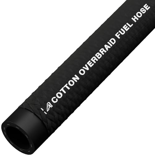 4mm Rubber Cotton Braided Reinforced Overbraid Fuel Line Oil Petrol Diesel Hose 2 Metre