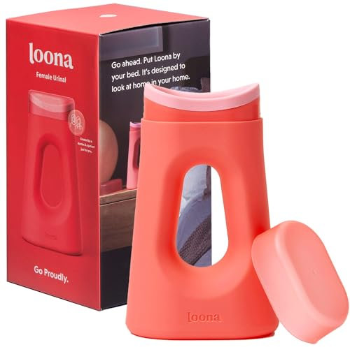 Boom Home Medical Loona Premium Female Urinal - Quiet, No Splash Design for Women - Ideal for Bedside, Travel, and Outdoor Use - Coral Dream - HSA/FSA Eligible