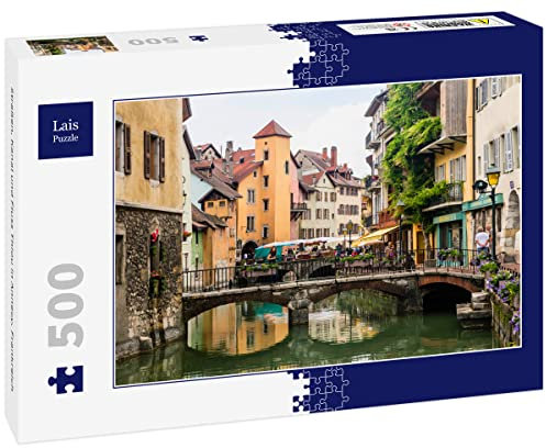 Lais Puzzle Straßen, Kanal und Fluss Thiou in Annecy, Frankreich 500 Teile