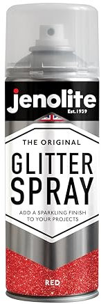JENOLITE Peinture à paillettes en aérosol | ROUGE | Peinture pailletée | Multisurface | Parfait pour l'artisanat et les loisirs | 400ml