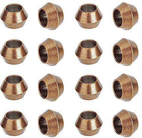 SUPERFINDINGS 16 Stück Europäische Messing Lanyard Perle Großes Loch Nonque Bronze Fass Abstandshalter Vintage Runde Bastelperlen Metallmesser Lanyard Perle 6mm Loch