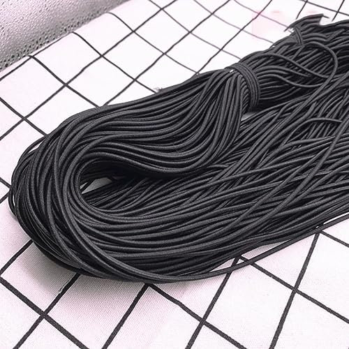 Neu 5 Yards 1,5 mm 2 mm 2,5 mm schwarzes hochelastisches rundes Gummiband Gummiband elastische Kordel für Schmuckherstellung DIY-Zubehör-02, 1,5 mm (5 Yards)