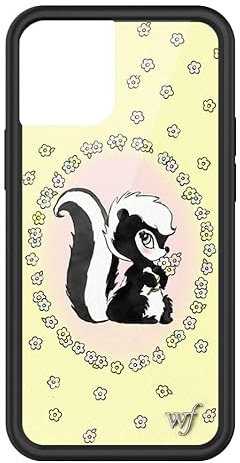 Wildflower Little Stinker Hülle, kompatibel mit Apple iPhone 13 Mini, Weiß, Skunk, Gelb, Cartoon, trendig, schützender schwarzer Stoßfänger, 1,2 m Falltest-zertifiziert, kleines Unternehmen im Besitz