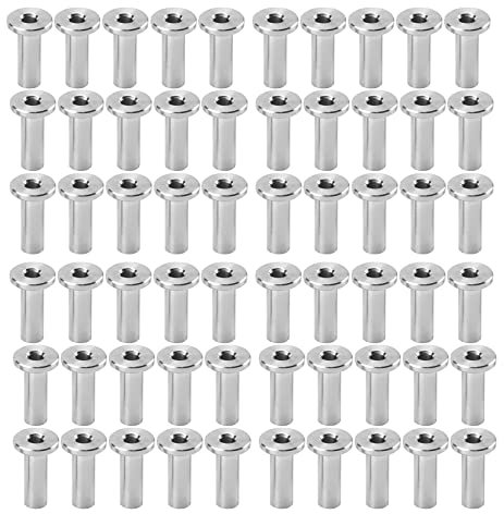Kit de douilles de protection en acier inoxydable de 60 pièces pour garde-corps de câble métallique 1/8