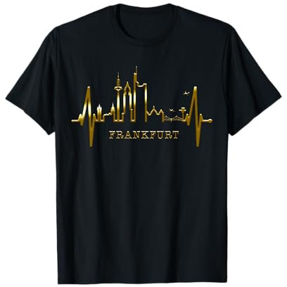Frankfurt Skyline Herzschlag Liebe I Love Frankfurt Am Main T-Shirt