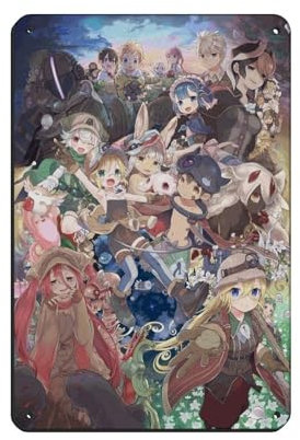 Anime Nanachi Made in Abyss Poster, Retro-Poster, Metall-Blechschild, schicke Kunst, Retro, Eisenmalerei, Bar, Menschen, Höhle, Café, Familie, Garage, Poster, Wanddekoration, 20 x 30 cm