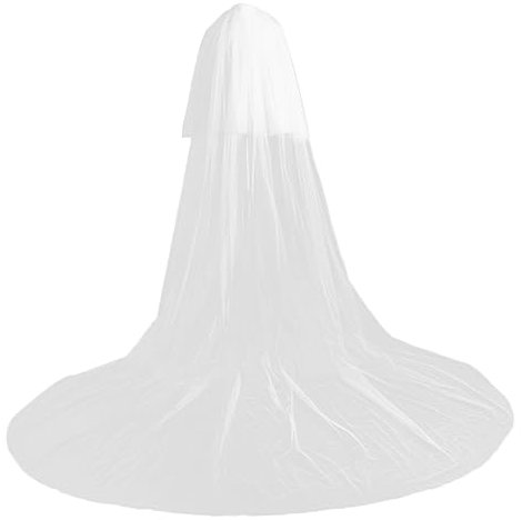 minkissy 2 Hochzeitsschleier Braut Weiß Lang Schleife