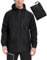 MoFiz Homme Vestes Imperméables Veste de pluie Pliable Légère Vêtements Imperméable Coupe-vent for Cyclisme Plein air Voyage Randonnée Course à pied Noir Taille EU XL