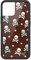 Wildflower Cases – Cross Bones Hülle, kompatibel mit Apple iPhone 13 Mini, trendy, braun, weiß, Pirat, Totenköpfe, Geschenk, schützender schwarzer Stoßfänger, 1,2 m Falltest-zertifiziert, kleines