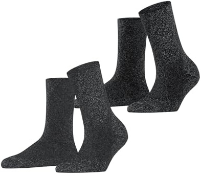 ESPRIT Damen Shimmer 2-Pack Socken atmungsaktive biologische nachhaltige Baumwolle gemustert 2 Paar