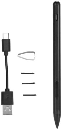 Stylets, Stylets Actifs MPP 2.0, Crayon Rechargeable avec 3 Pointes de Rechange pour Pro X/9/8/7/6/5/4/3/Book 2, pour HP Envy X360, pour ASUS Vivobook Flip (Black)