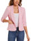 MINTLIMIT Blazer ouvert sur le devant pour femme - Veste de costume à manches 3/4 froncées - Cardigan décontracté avec poches plaquées, F-rose., XXL