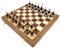 Casa Padrino Luxus Schach Set Braun/Beige/Silber/Gold 40 x 40 cm - Zusammenklappbares Holz Schachspiel - Holz Schachbrett mit Messing Schachfiguren - Luxus Deko Accessoires