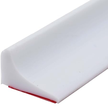 Disnace 1M Shower Barrier Stopper, Water Splash Guard Blocker, Wet Room Floor Water Barrier, Shower Threshold Water Barrier, Bathroom Floor Seal Strip, Countertop Retaining Strip for Bathtub (White)