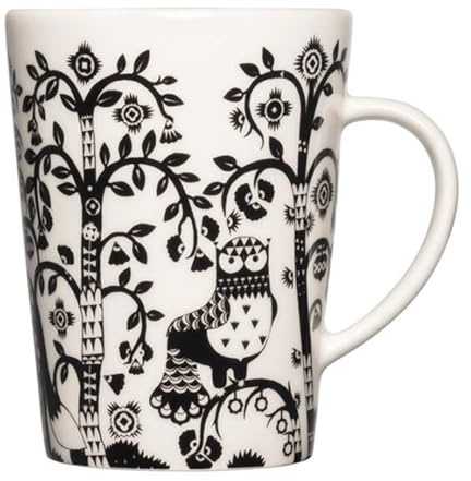 Iittala Taika Tasse, aus Vitroporzellan, in der Farbe Weiß-Schwarz, spülmaschinengeeignet, Maße (H x B x L): 10 x 10,2 x 7,7 cm, Volumen: 0,3 l, 1070923