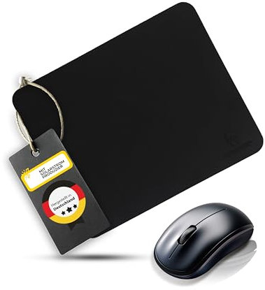 Lederfabrik Garnier® Mauspad recyceltes Leder – 230 x 189 mm – Präzise & rutschfest – Gaming & Homeoffice – Abwaschbar – Made in Germany – Schwarz