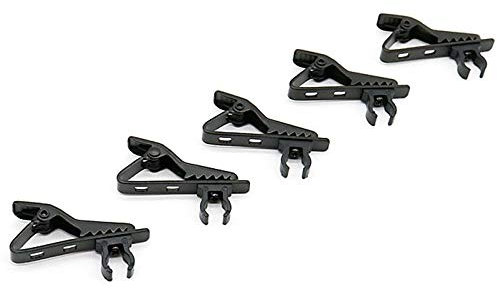 Pluuttiem 5Pcs Microphone Iron Clip Tie C-Type Mic Lapel Microphone Accessories for Collar Clips for Condenser Microphones