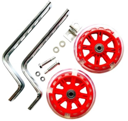 rockible 2 Stück Fahrradstützräder Kinder, Stützräder für Kinder Fahrräder, Kinderfahrräder Hilfsräder, Hilfsrad Kinderfahrrad, Fahrradfahren Hilfsräder für Fahrräder für 16, 18, 20, 22, 24 Zoll, Rot