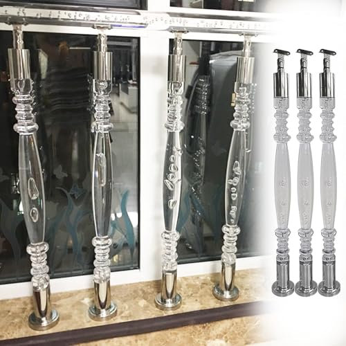 Moderne klare Acryl-Treppengeländer, verstellbarer Winkel, Innen-Treppengeländer, Spindeln für Balkon, Plattform, Deck, 3 Stück (110 cm)