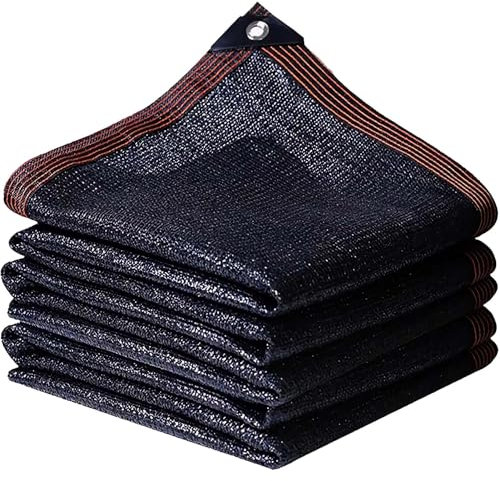 CAQXAQP Telo Ombreggiante Nero Rete ombreggiante giardino con occhielli,85% Tasso di ombreggiatura Vela Ombreggiante Rete Righe 8X12m Telo ombreggiante per pergola patio Serra