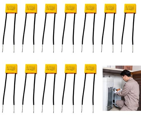 12 Stück Entstörkondensator LED, LED Entstörer Kondensator 275V X2 Radial, Störkondensator LED Lampe, Reduziert LED-Blinken und Glimmen, Ideal für Radioschutz und Elektronische Geräte (0.33µF)