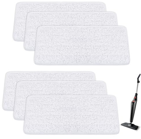 TXErfolg 6 Stück Ersatzbezüge für Vileda Dampfreiniger XXL, Mikrofaser Ersatzbezug für Vileda Steam PLUS XXL Dampfreiniger, Weiß Waschbar Ersatzbezug für Vileda Bodenwischer Ersatzbezug
