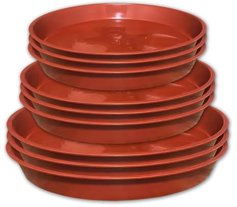 HONQX Plant Pot Saucers, 9pcs Plant Saucers Drip Trays for Pots Plastic Plants Trays Plates Saucer Dish for Pots Inside14cm 18cm 21cm