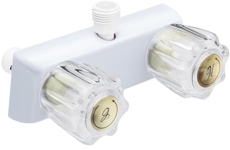 RV Shower Faucet, Rv Shower Camper Showers Faucet, RV Showers Faucets Replacement, Rv External Bath Box, Bathroom Mixing Valve Control for rv, rv Outdoor Bath Faucets (White)