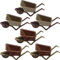 Garneck 6Pcs Miniature Plastic Wheelbarrow Decorative Garden Accessories for Dollhouses Micro Landscape Props and Mini Garden Decor Green Brown