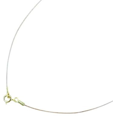 Minoplata Collana Trasparente in Filo di Sedal, Chiusura in Argento 925 Placcato in Oro, 40 cm
