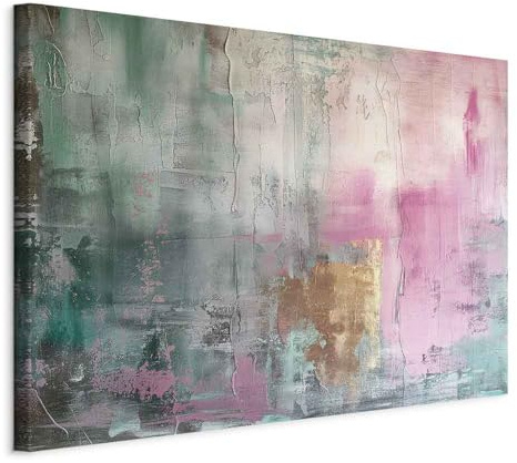 murando - Leinwandbild Pastell abstraktion Rosa, 90x60 cm, 1-teilig, modern | Hochwertige Leinwand, sofort aufhängbar, ideal fürs Wohn- oder Schlafzimmer, wasserfest und lichtecht, langlebig, stilvoll